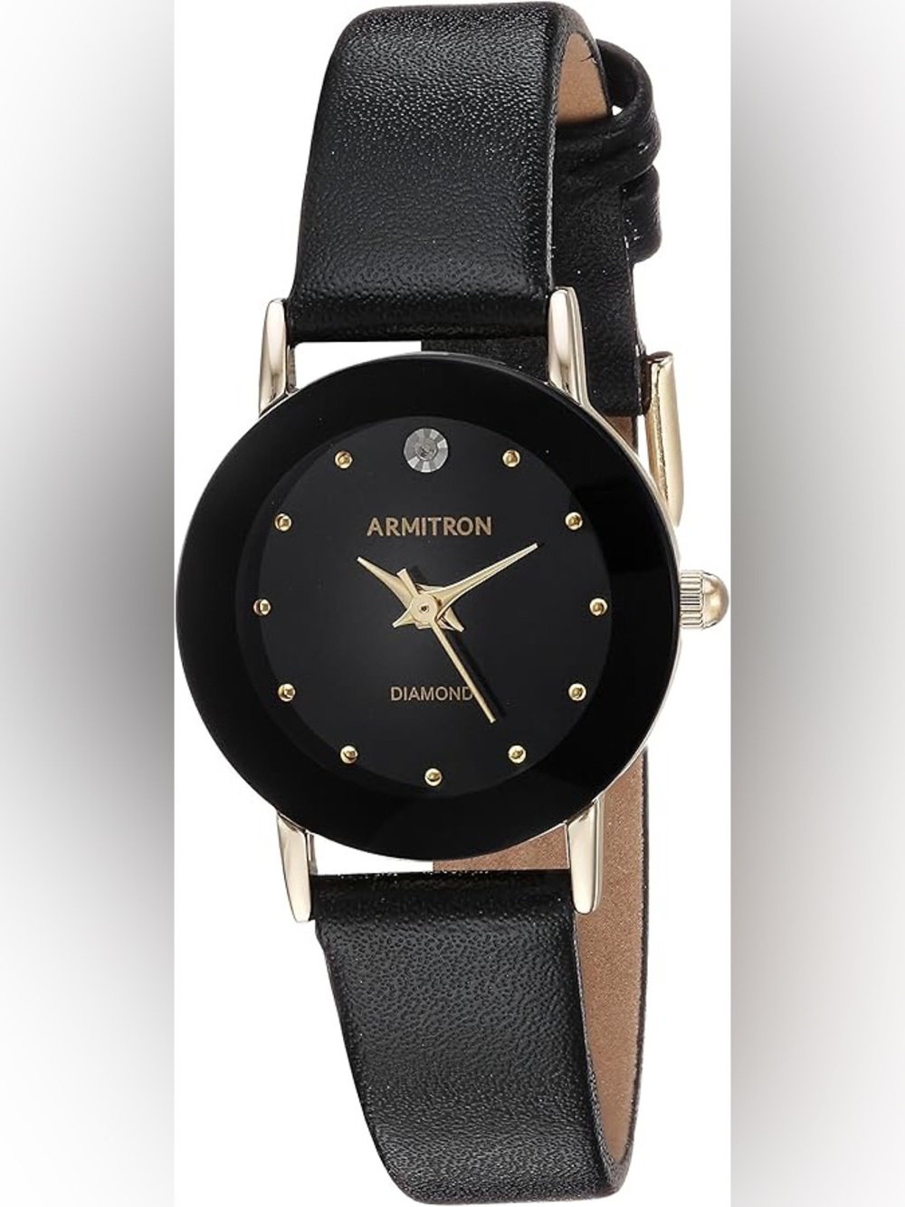 Armitron Women's 75/2447 Diamond-Accented Leather Strap Watch